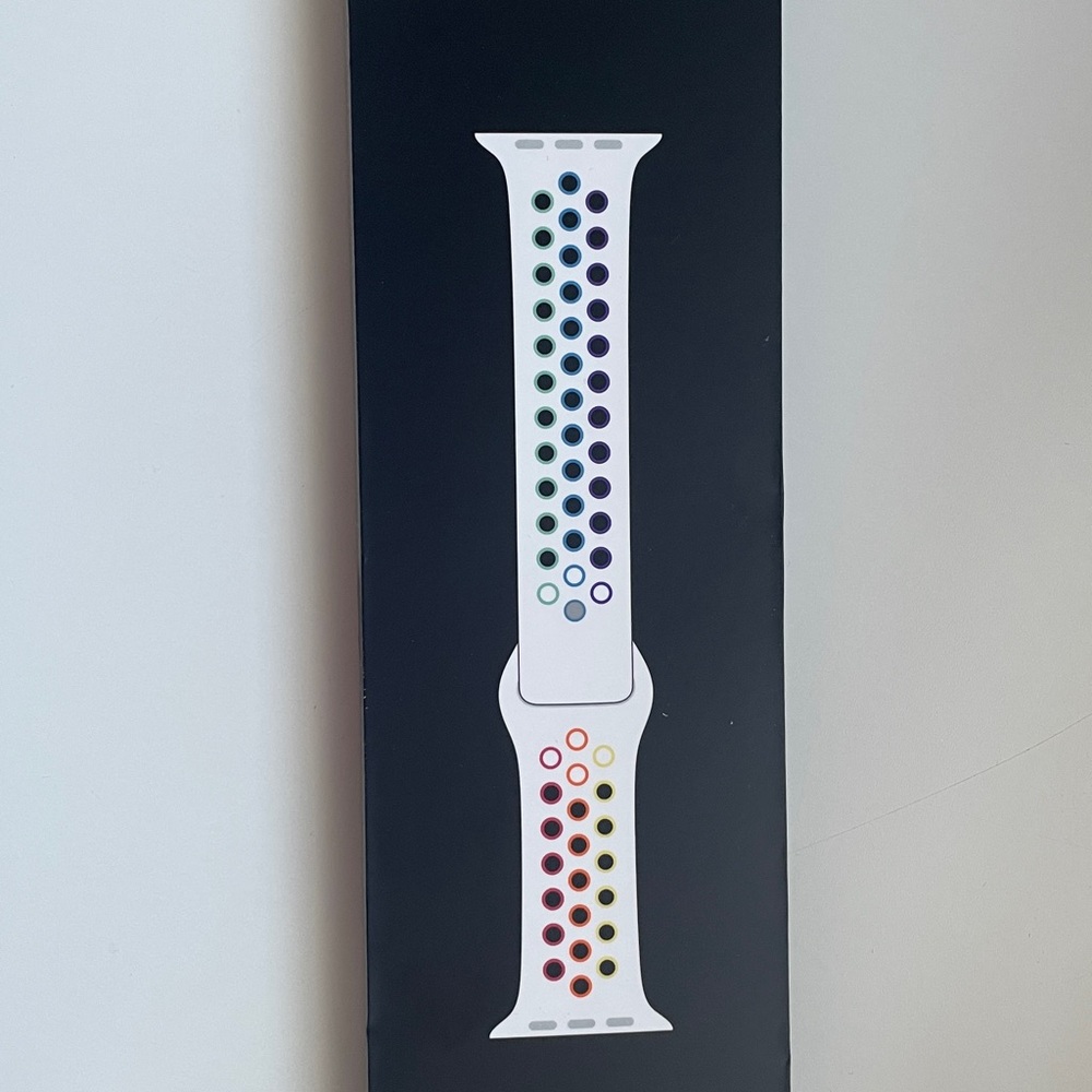 Apple Watch White Sport Band with Multicolor Accents